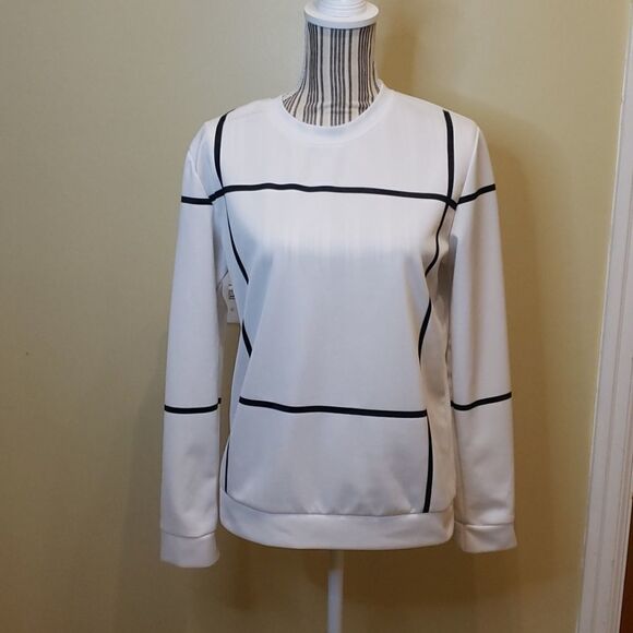 BLACK & White polyester sweatshirt. Ladies large - Picture 1 of 7